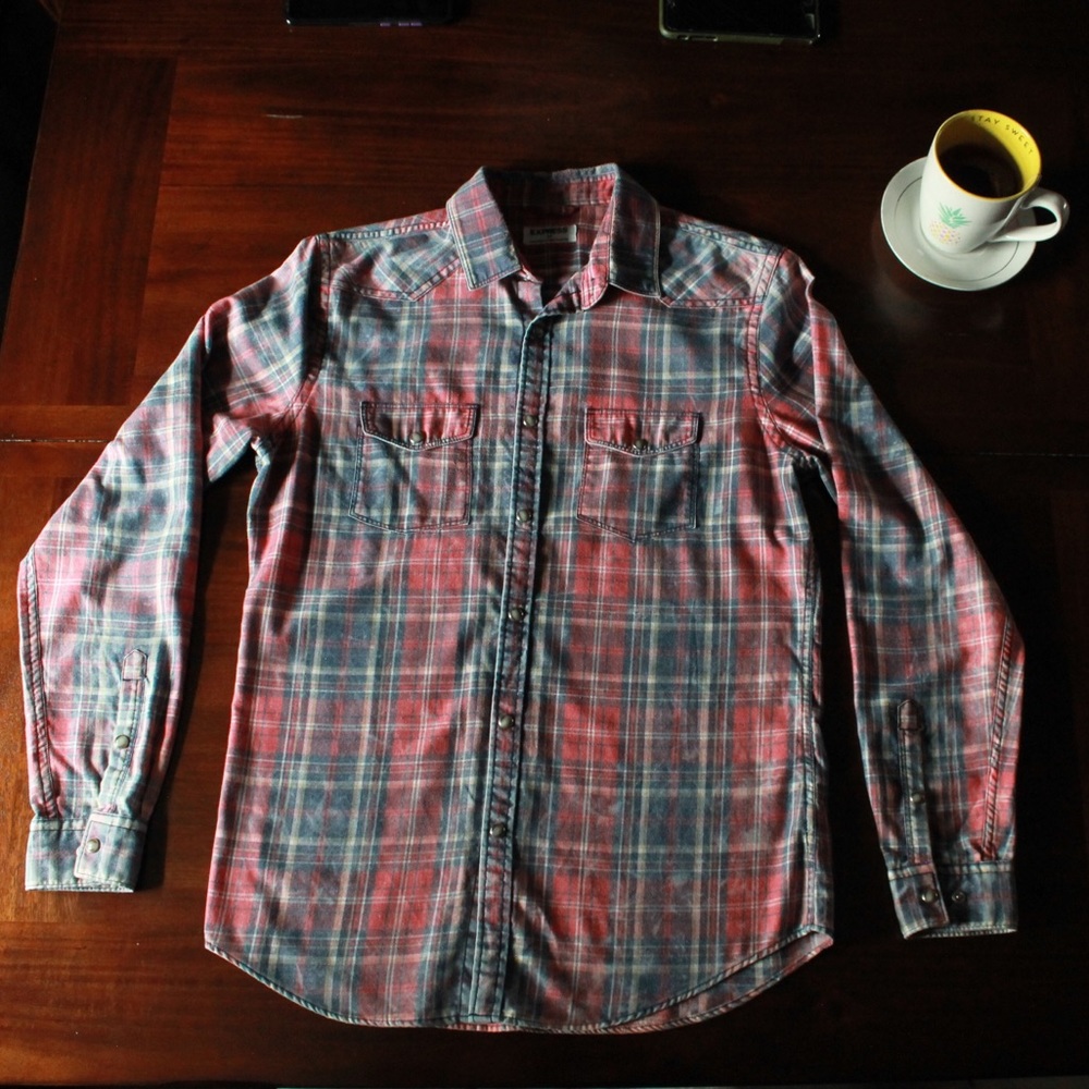 Men’s Express Soft Plaid Flannel Shirt